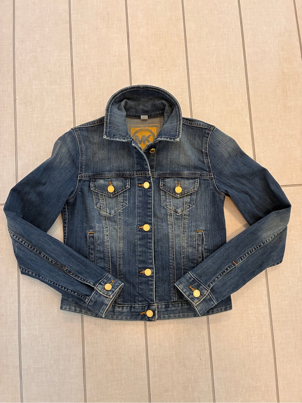 Michael Kors Stretch Denim Medium Wash Jean Jacket size XS